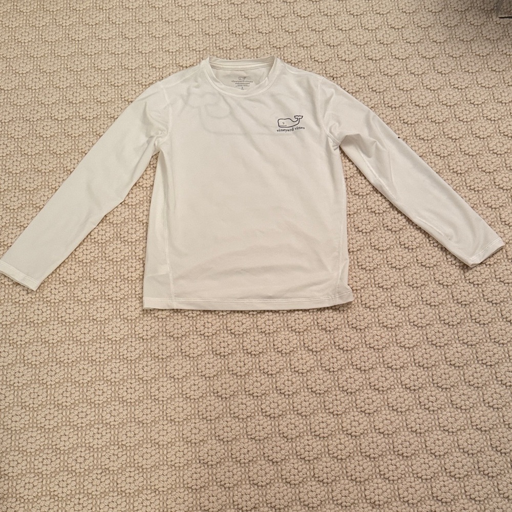 Vineyard Vines Boys White Long Sleeve Performance/SPF Shirt